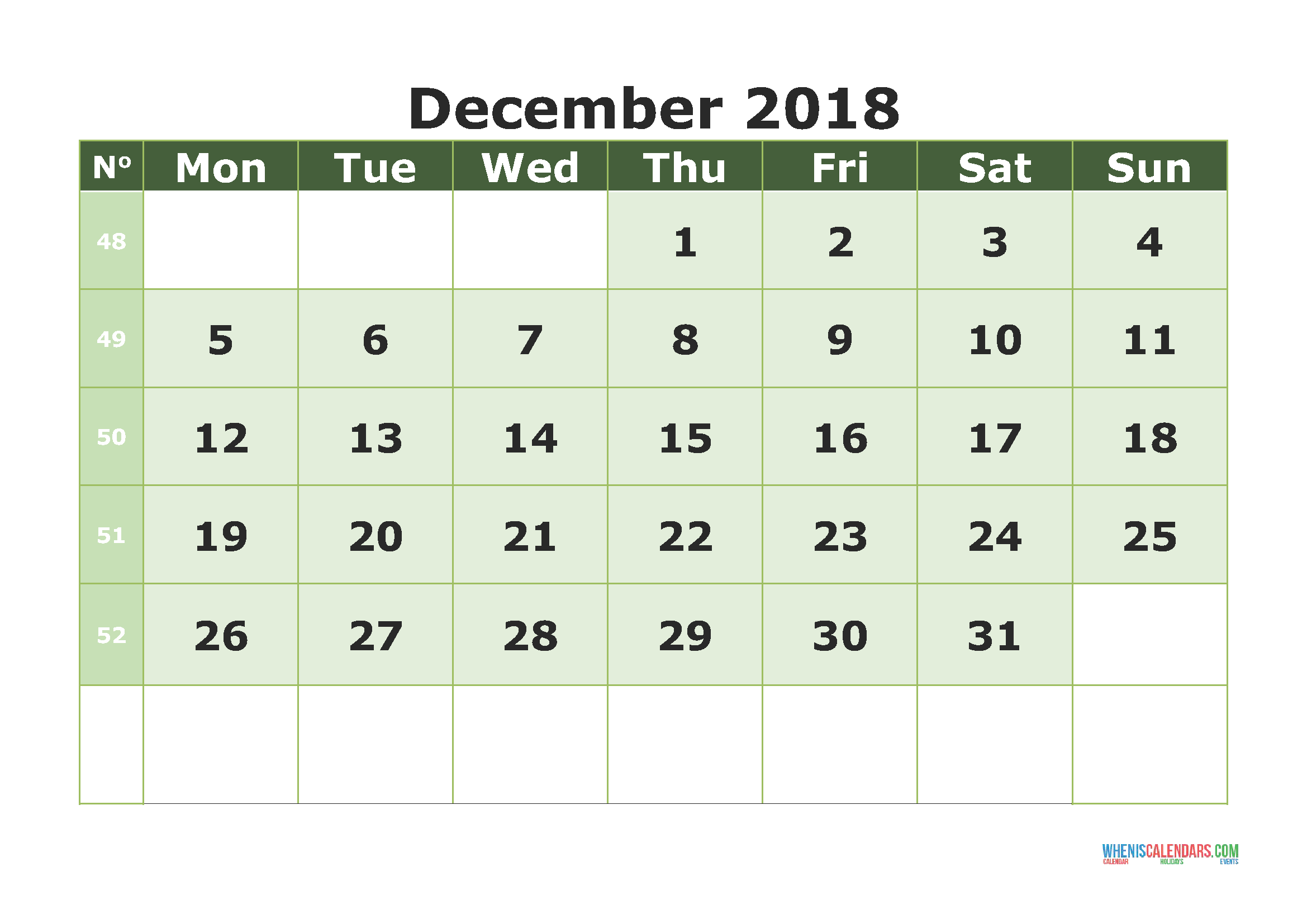 printable-calendar-december-2018-with-week-numbers-monday