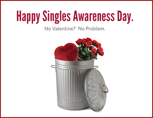 Singles Awareness Day 2018 is observed on Thursday, February 15, 2018.