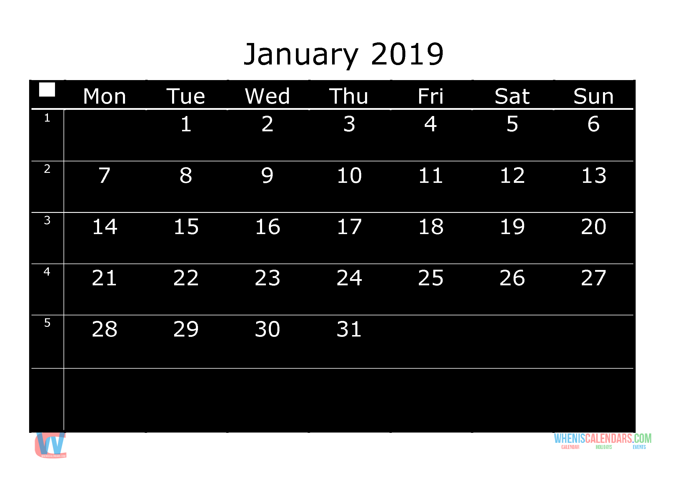 printable-monthly-calendar-2019-january-week-day-starts-monday