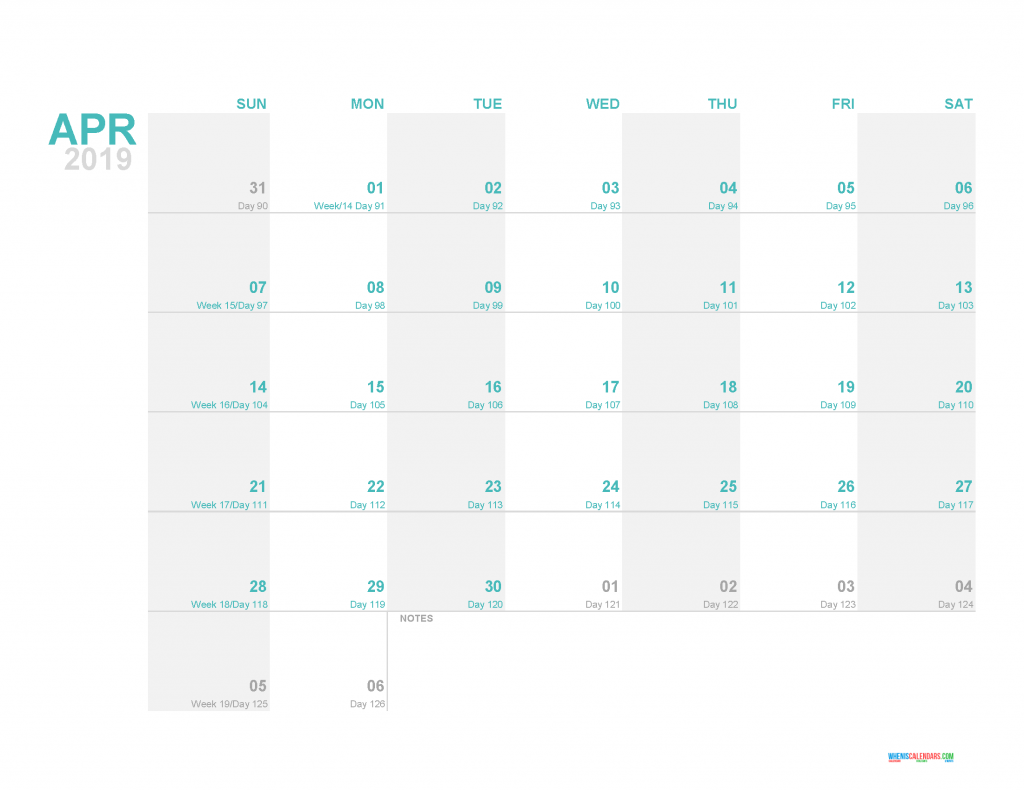 April 2019 Printable Monthly Calendar Template - Printable Calendar 2019 with Holidays