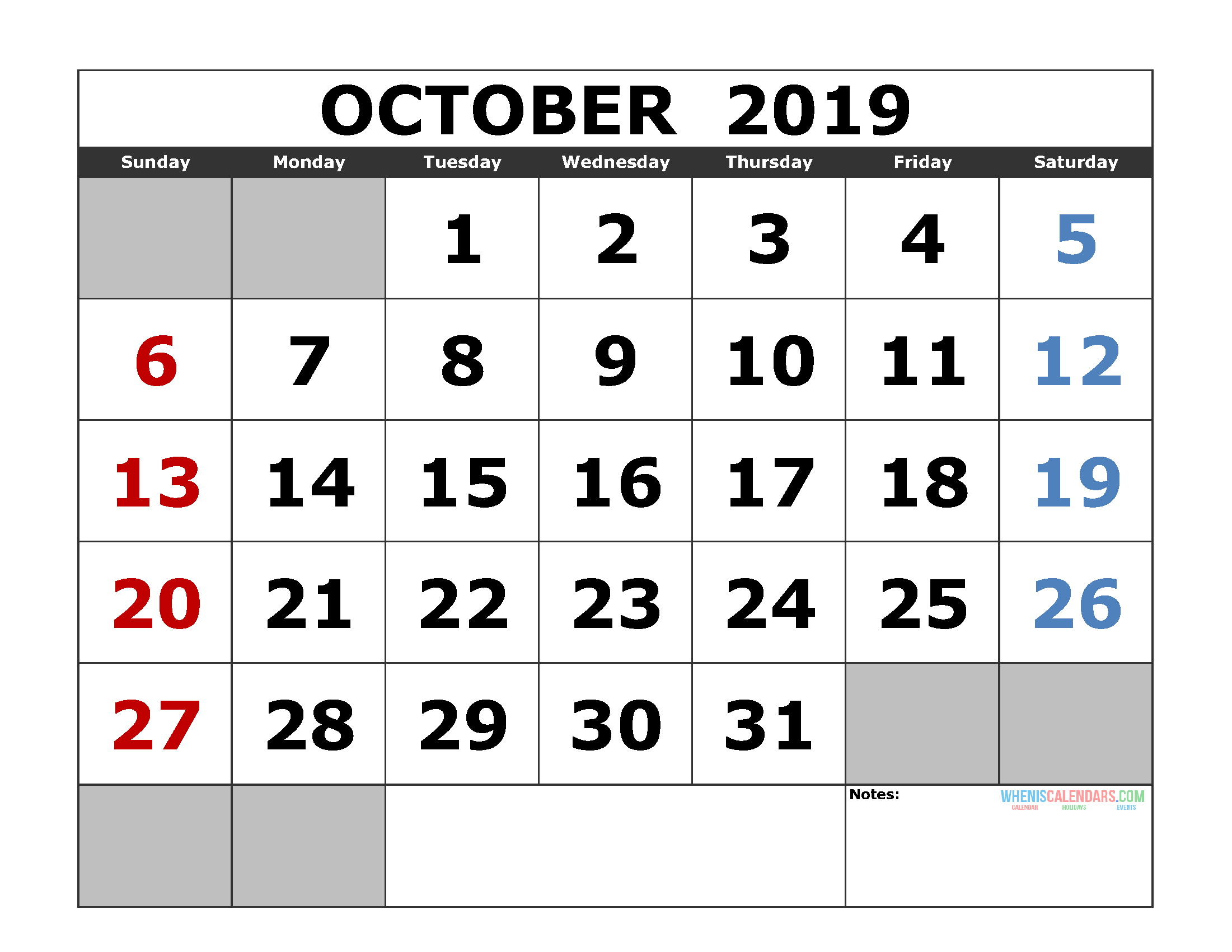 october-calendar-2019-printable-calendar