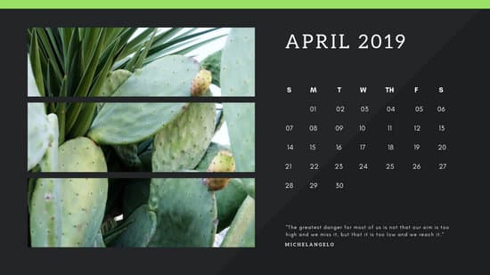 black Photo collage Free April 2019 Calendar Template