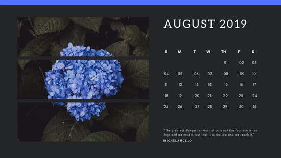 black Photo collage Free August 2019 Calendar Template