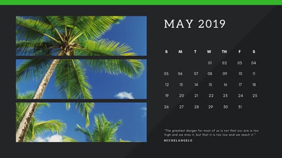 black Photo collage Free May 2019 Calendar Template