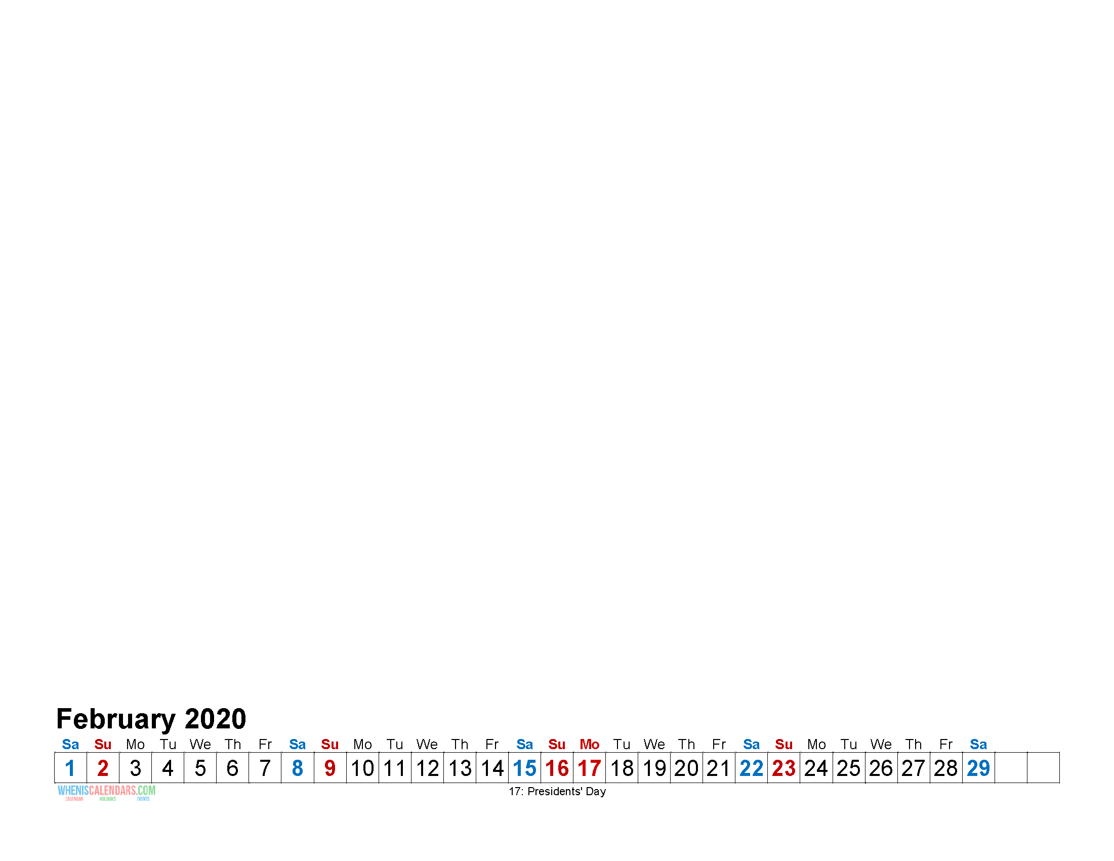 Printable Photo Calendar February 2020 Monthly Calendar with Holidays
