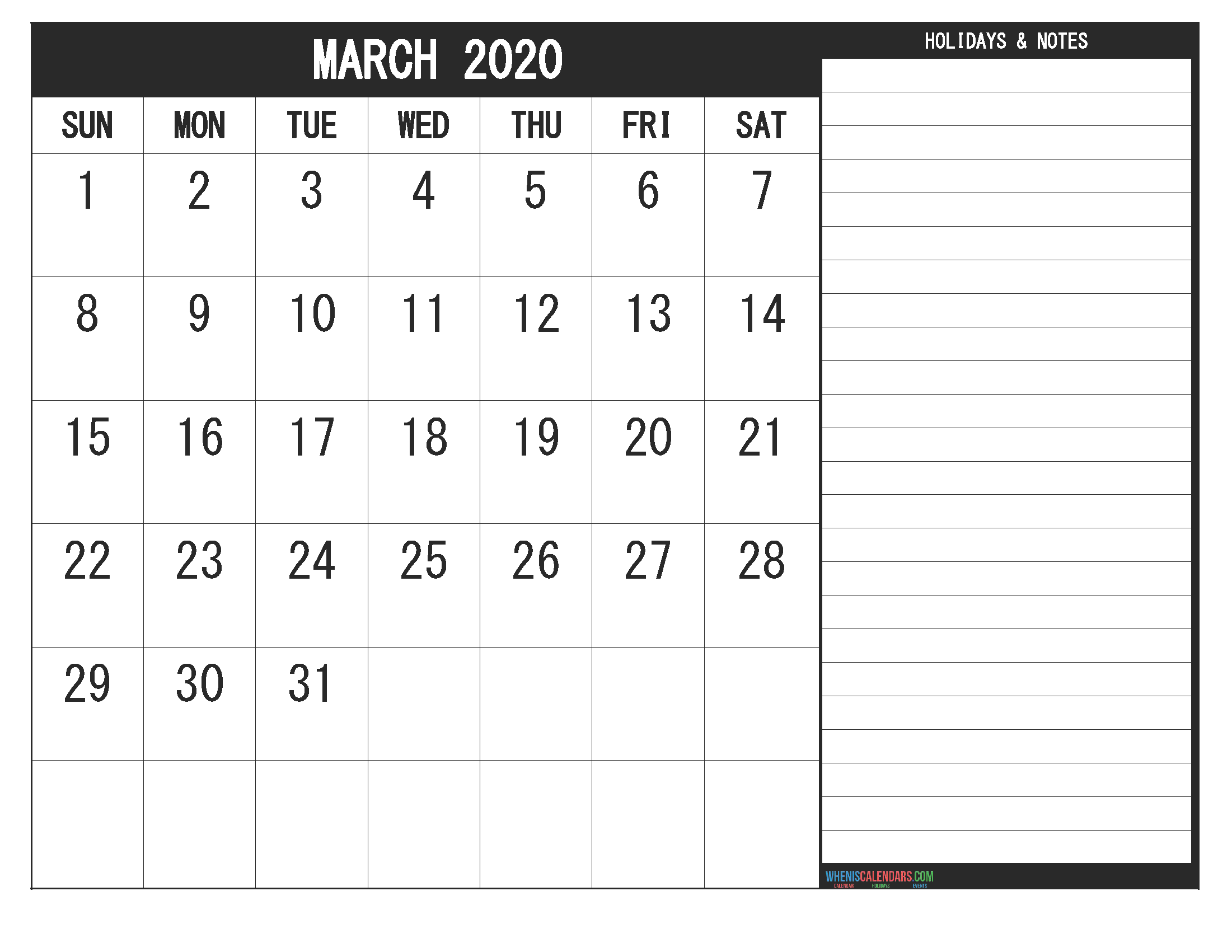 march-2020-calendar-with-holidays-free-printable