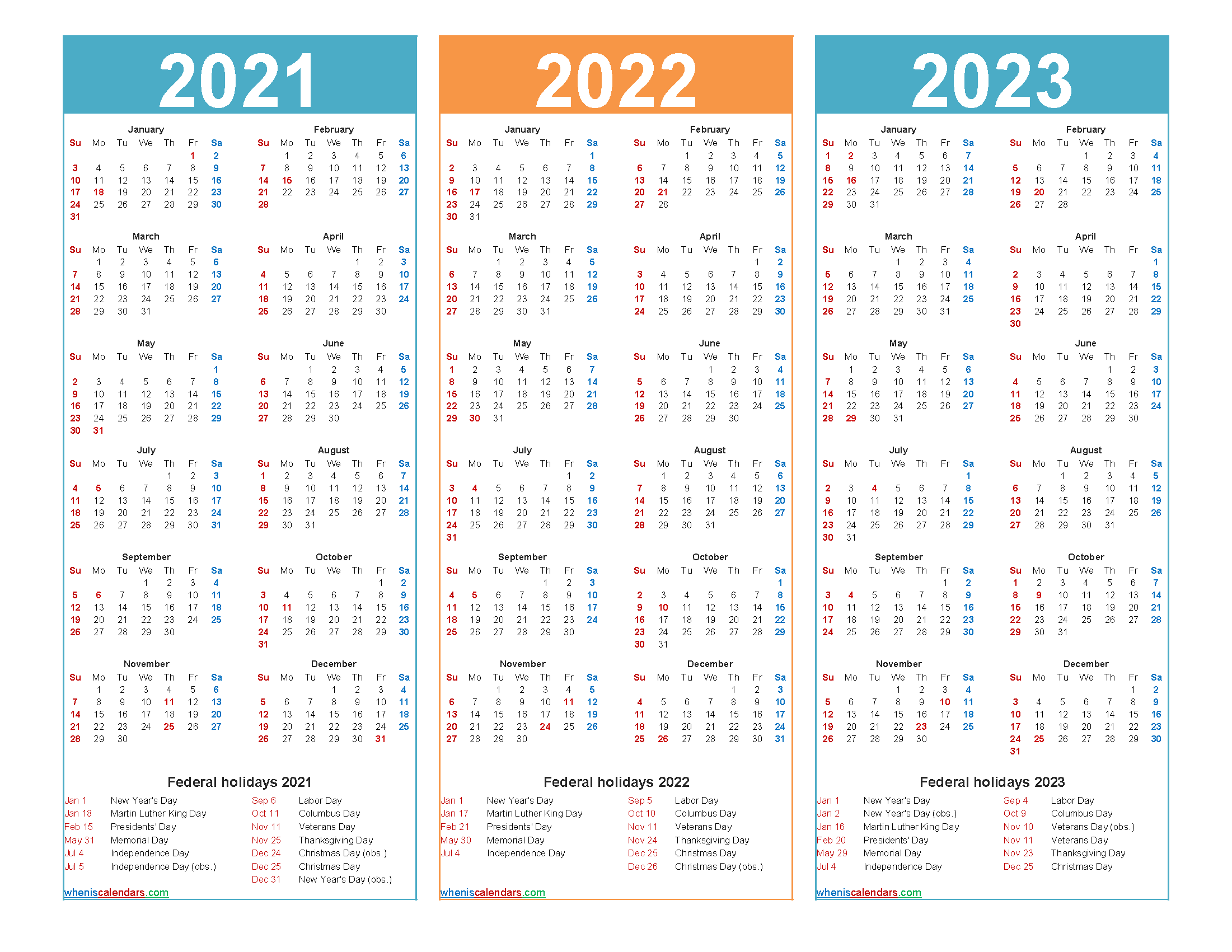 2023 calendar 2022 printable 2021 year holidays calendars monthly pdf template three word month 2024 scroll links down preview arial