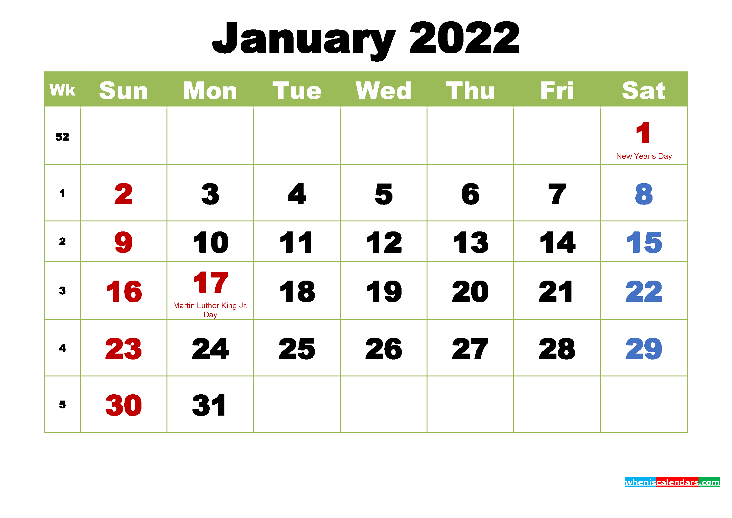 Download Free Printable Desktop Calendar 2022