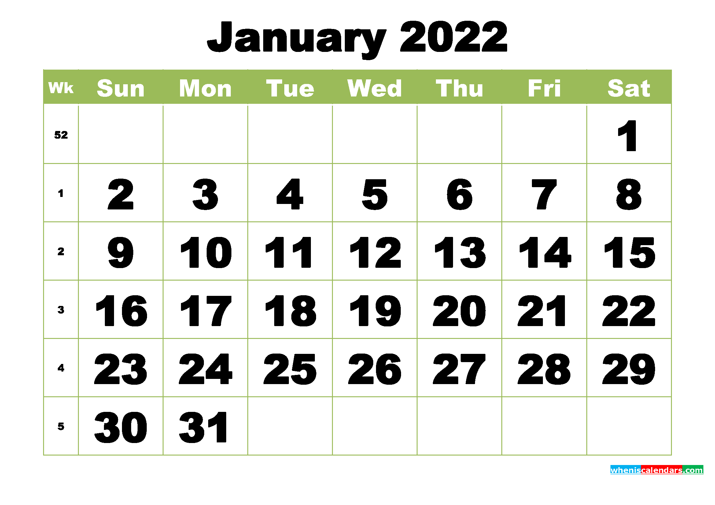 printable january 2022 calendar templates with holidays 2022 calendar