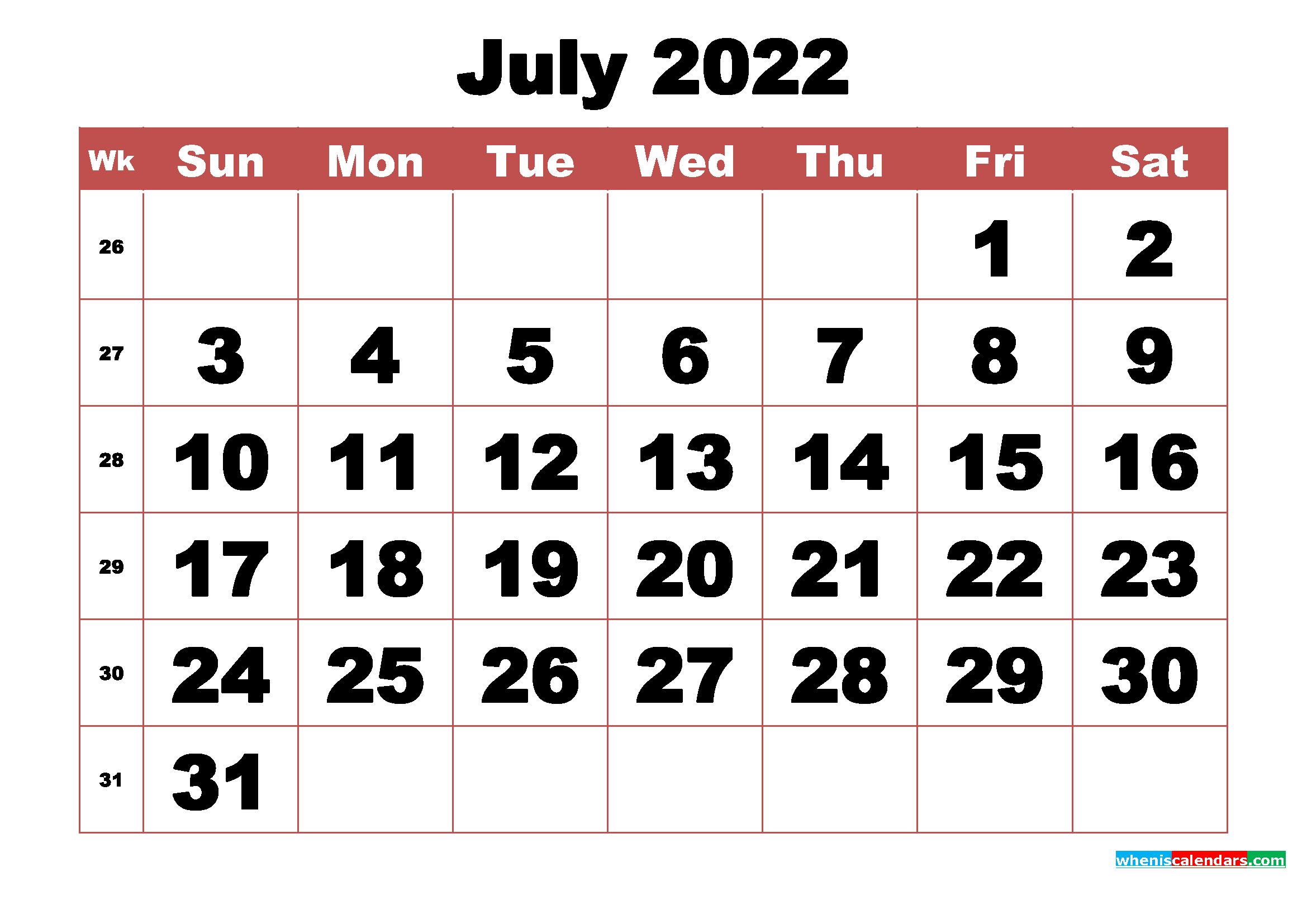 customized sierra feb calendar July 2022 Calendar Cute print november