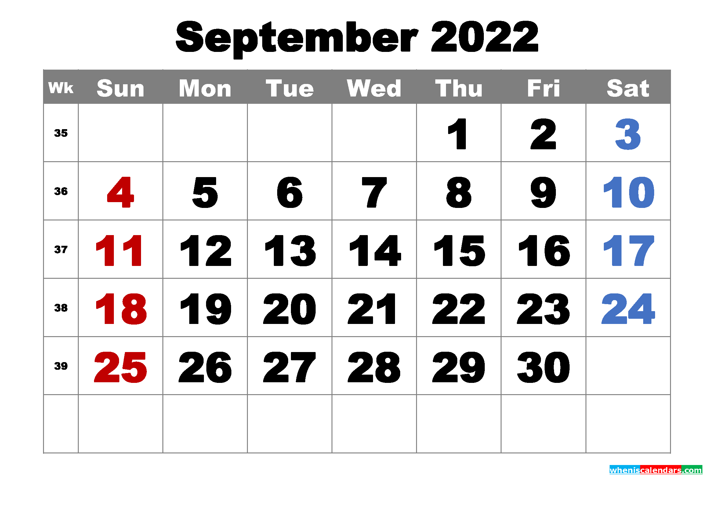 Printable Calendar September 2022 / 20+ September 2022 Calendar