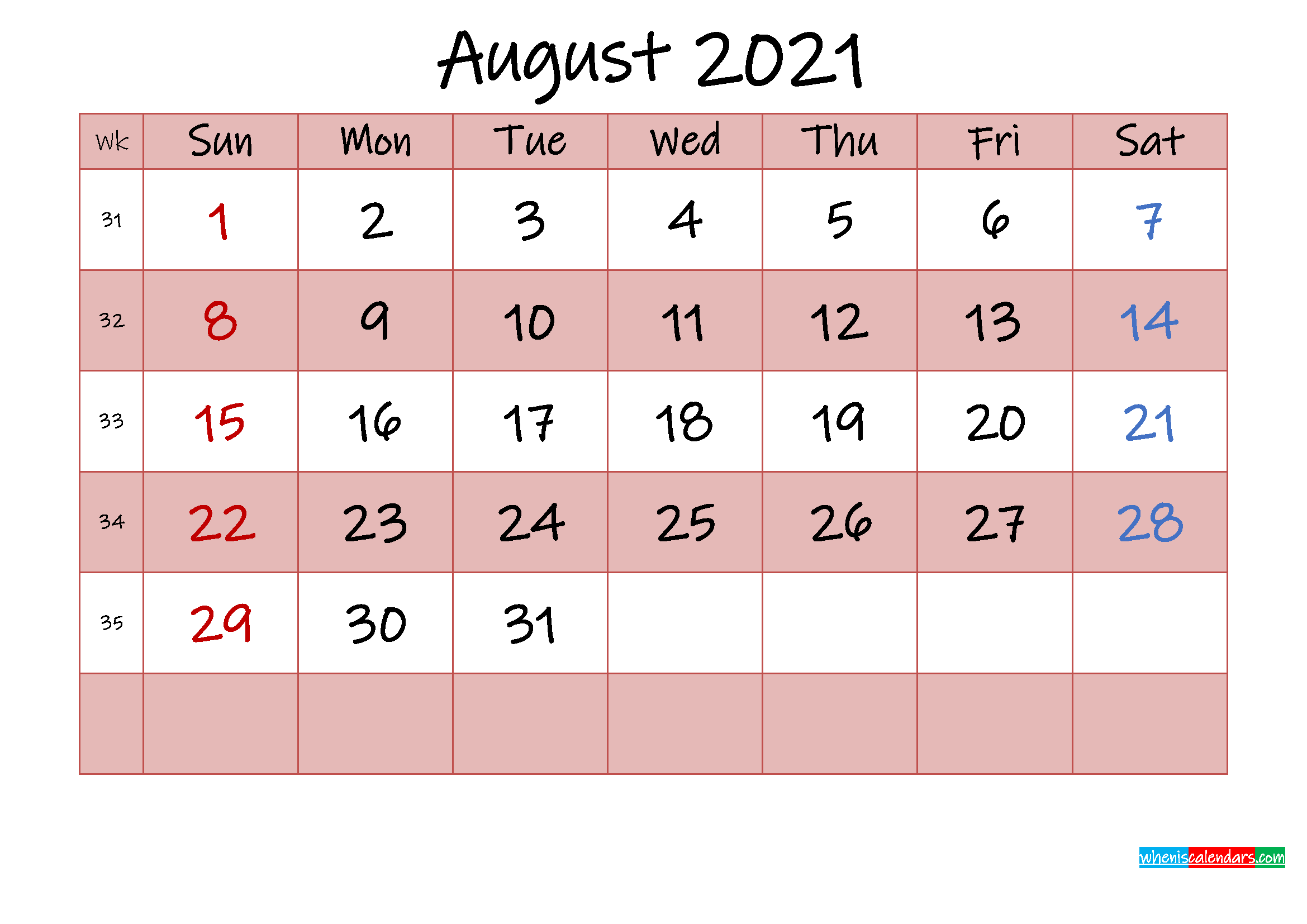 2021 mini calendar printable free
