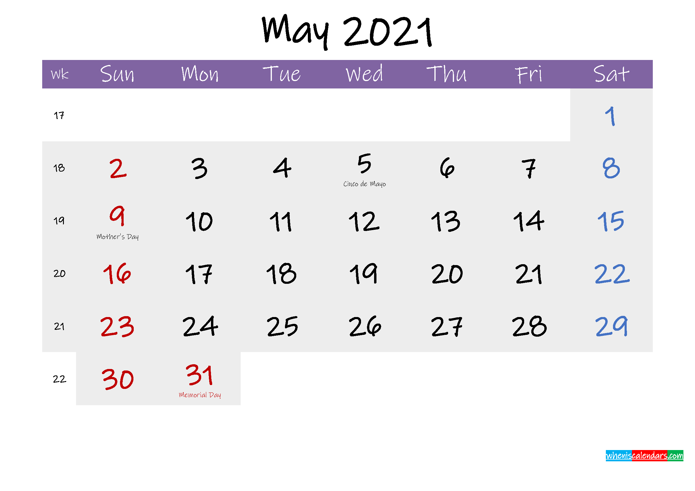 Editable May 2021 Calendar Word Template No Ink21m221 Free Printable 2020 Calendar With Holidays