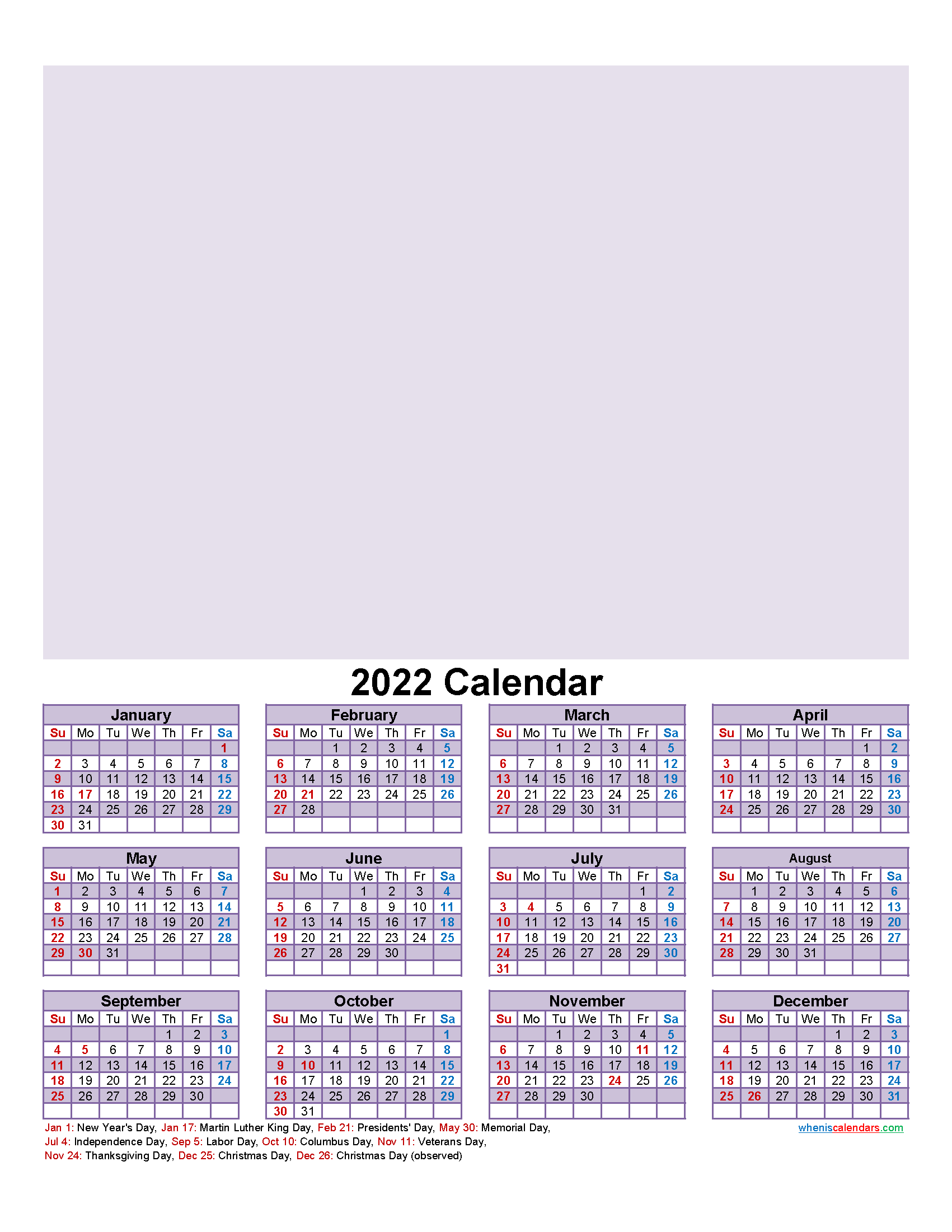 Make Your Own Photo Calendar Free 2022 Template Nof22y33