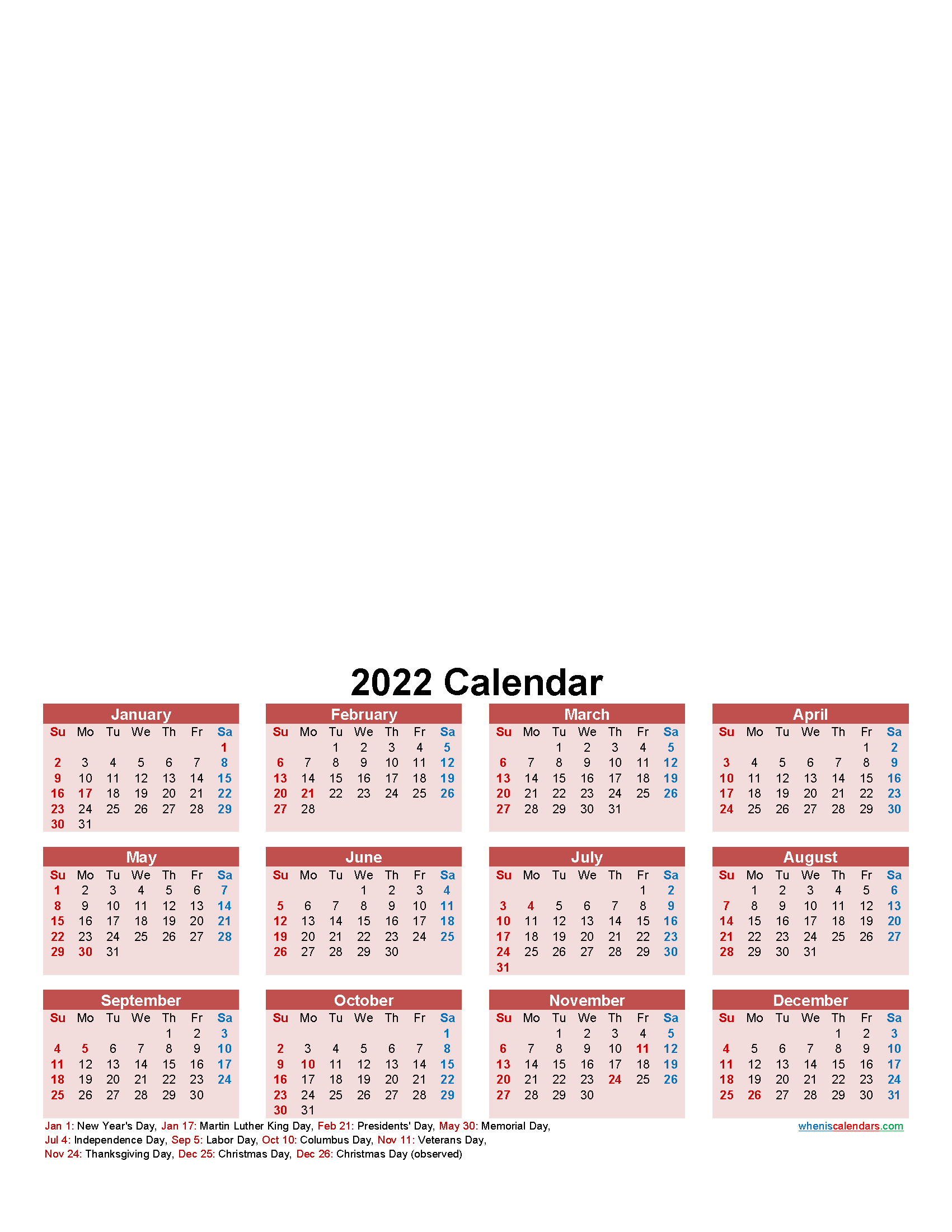 Customized Calendar 2022 Free.Make Your Own Calendar Free 2022 Template No F22y10