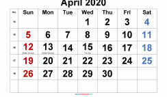 Free Printable 2020 Monthly Calendar with Holidays (Arial 4)