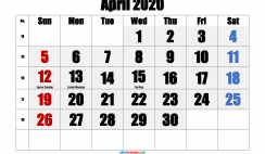 Free April 2020 Calendar Printable