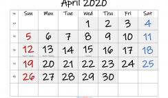 Free Printable 2020 Monthly Calendar with Holidays (InkFree 5)