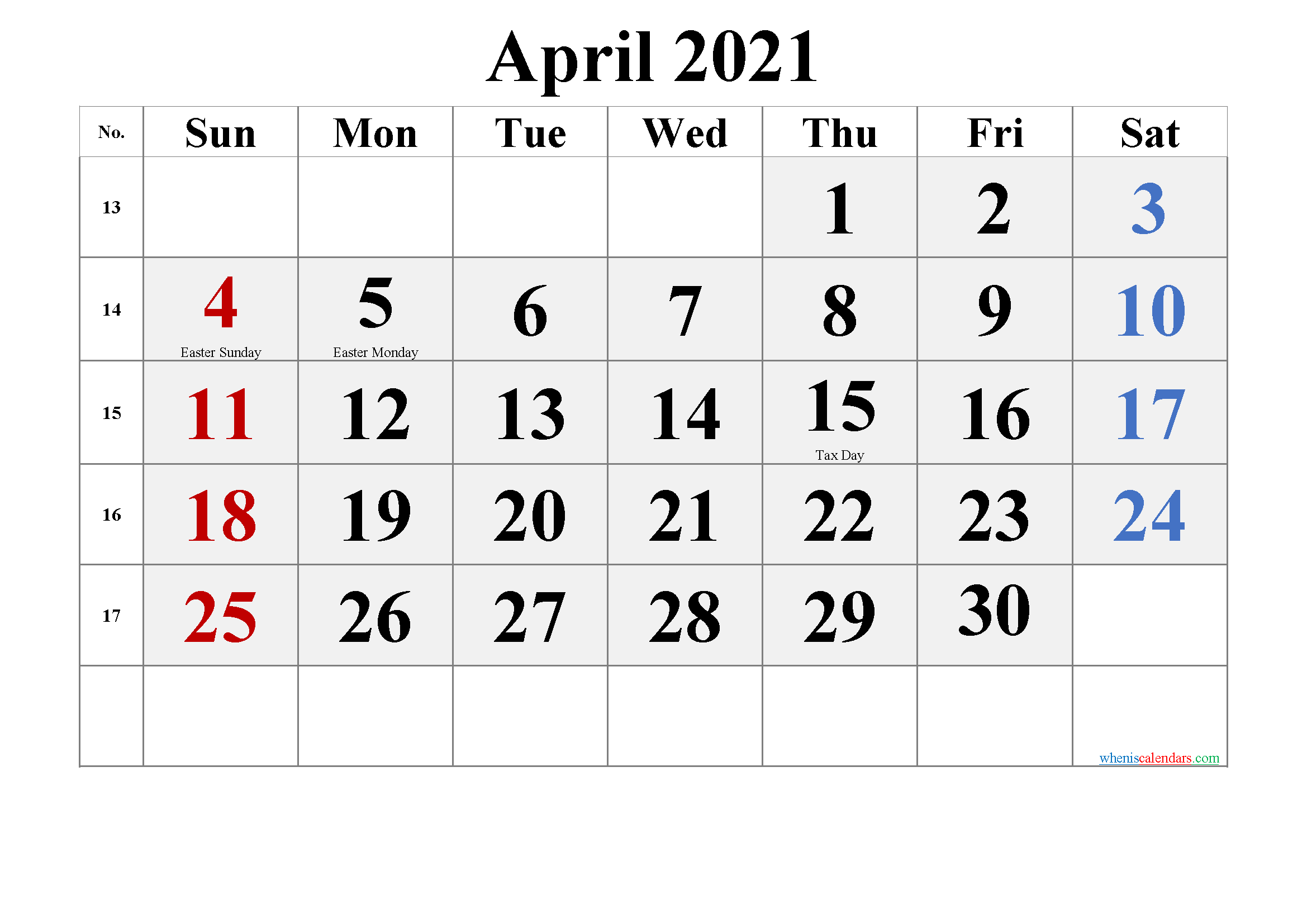 Free April 2021 Calendar Printable - Free Printable 2020 ...