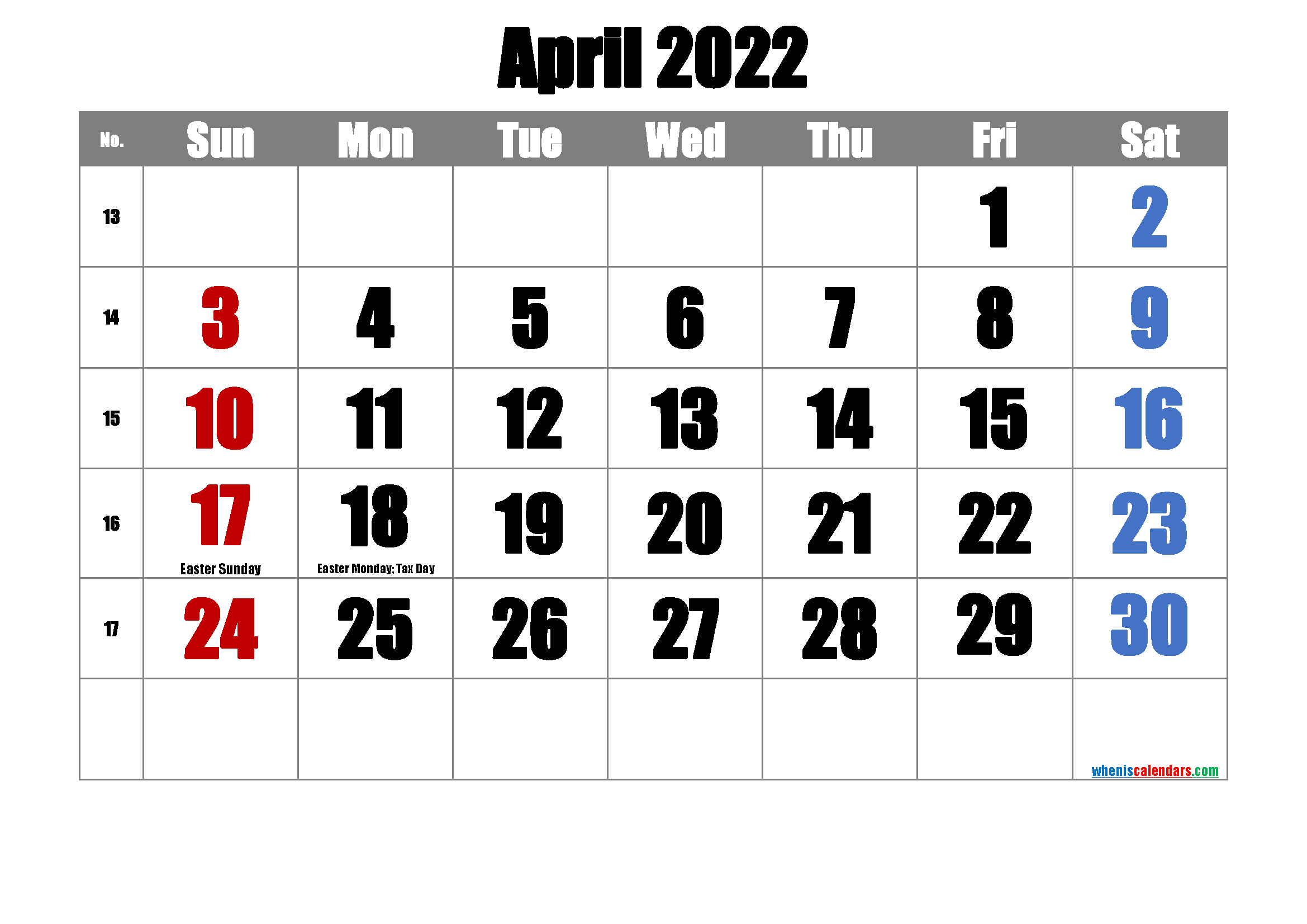 Easter Sunday 2022 Calendar Free March 2022 Calendar Printable - 6 Templates