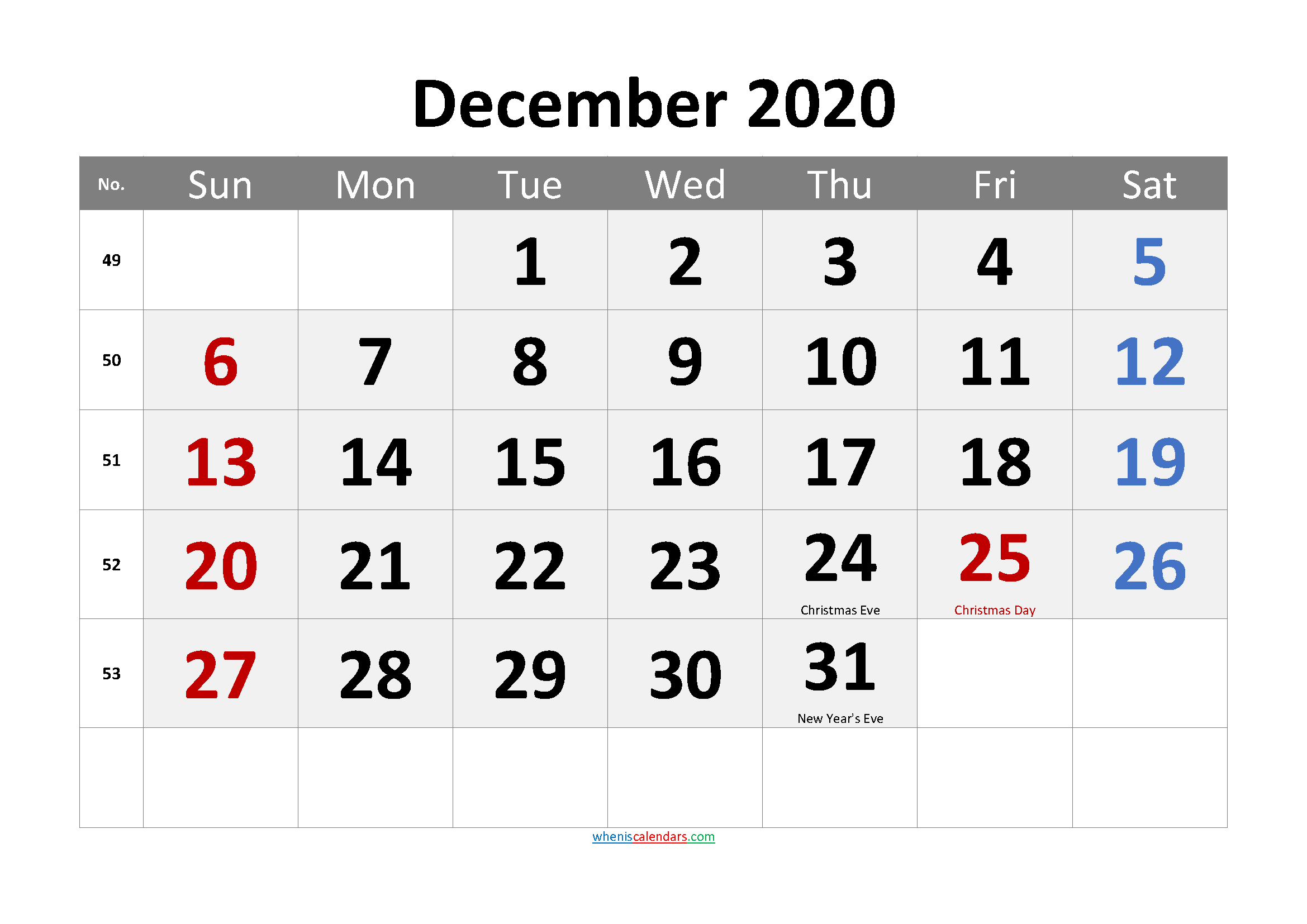 Editable December 2020 Calendar Word Template No cr20m72