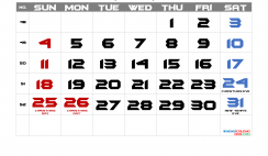 Free Printable December 2022 Calendar with Holidays