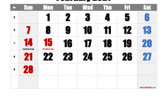 February 2021 Printable Calendar with Holidays