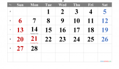 Free February 2022 Calendar Printable