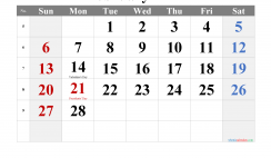 February 2022 Printable Calendar with Holidays