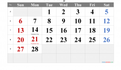 Free Printable February 2022 Calendar with Holidays