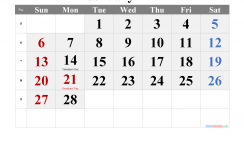 February 2022 Printable Calendar with Holidays