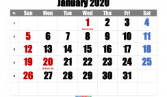 Free Printable 2020 Monthly Calendar with Holidays (Impact 1)
