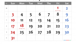 Free Printable January 2021 Calendar with Holidays