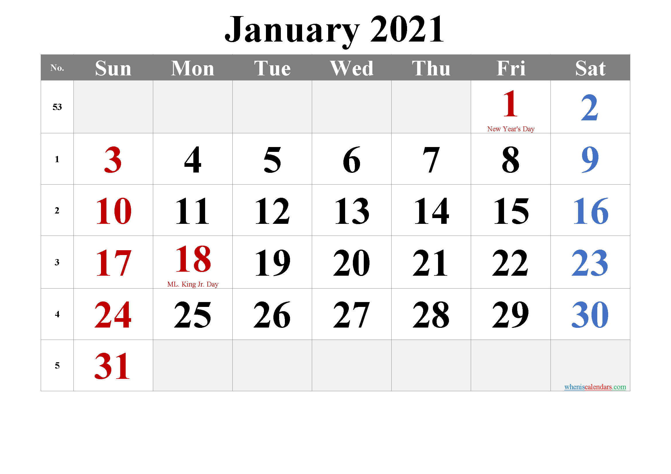 DECEMBER 2021 Printable Calendar with Holidays - 6 ...