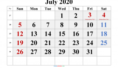 Free Printable 2020 Monthly Calendar with Holidays (Times New Roman 5)
