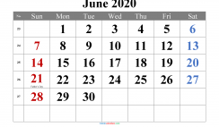 Free Printable 2020 Monthly Calendar with Holidays (Times New Roman 1)