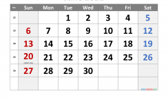 June 2021 Printable Calendar with Holidays