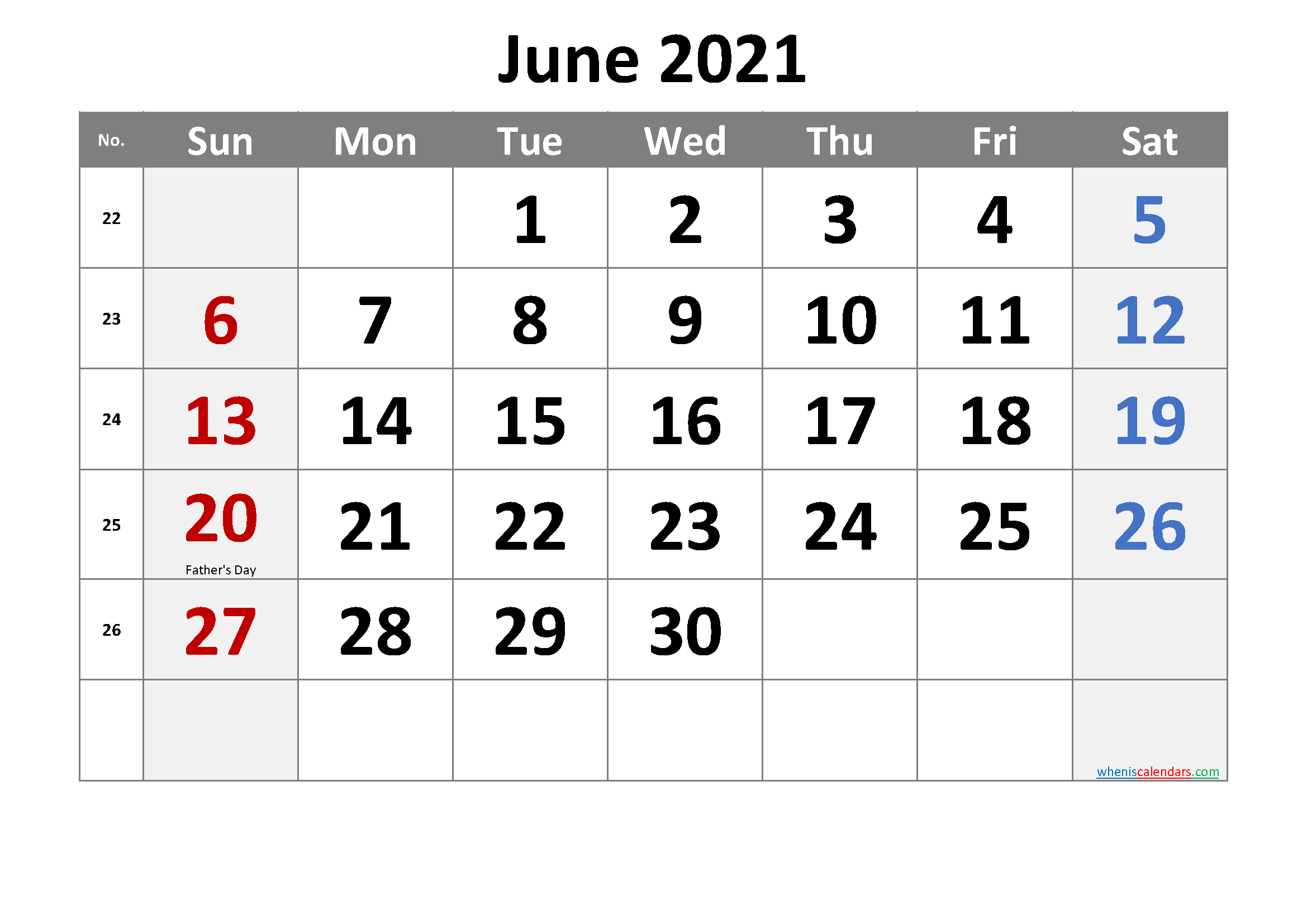 Free June 2021 Monthly Calendar Template Word Template No Cr21m18 Free Printable 2021 Monthly Calendar With Holidays