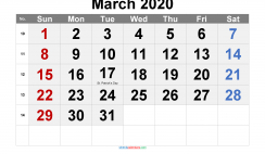 Free March 2020 Calendar Printable