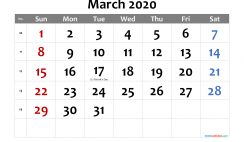 Free Printable 2020 Monthly Calendar with Holidays (Candana 1)