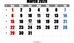 Free March 2020 Calendar Printable