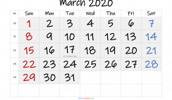 Free Printable March 2020 Calendar with Holidays