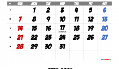 March 2021 Printable Calendar with Holidays