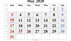 Free May 2020 Calendar Printable