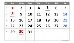 Free May 2022 Calendar Printable