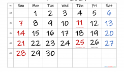 November 2021 Printable Calendar with Holidays