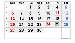 Printable November 2022 Calendar with Holidays