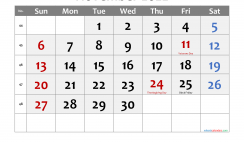 Printable November 2022 Calendar with Holidays