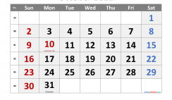 October 2022 Printable Calendar with Holidays