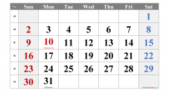 October 2022 Printable Calendar with Holidays